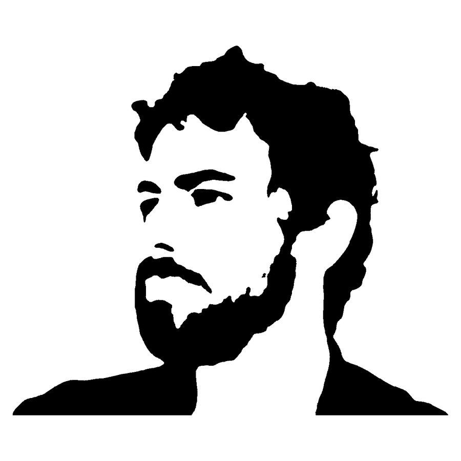 The same photograph reduced to a black and white mask